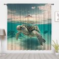 thumbnail image 1 of Vintage Underwater World Style Window Curtains, Sea Turtle pattern Window Treatment Blackout Curtain, For Bedroom living room privacy Decor(Rod pocket), 1 of 5
