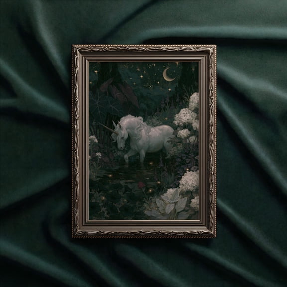 Vintage Unicorn Gothic Garden Decor Wall Art