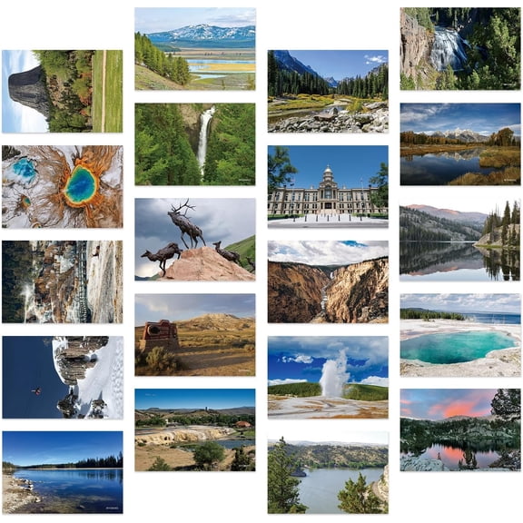 Vintage United States Wyoming Landscape Postcards Pack 20pc/Set Postcards from Around the World Greeting Cards for Business World Travel Postcard for Mailing Decor Gift
