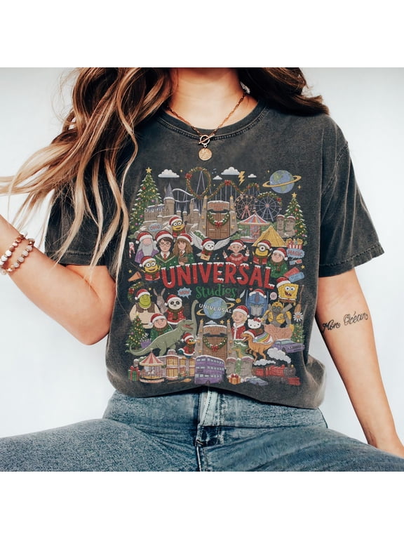 Vintage Universal Studios Christmas Shirt, Epic Universe Theme Park Shirt, Universal Studios Hollywood Christmas Trip Shirt