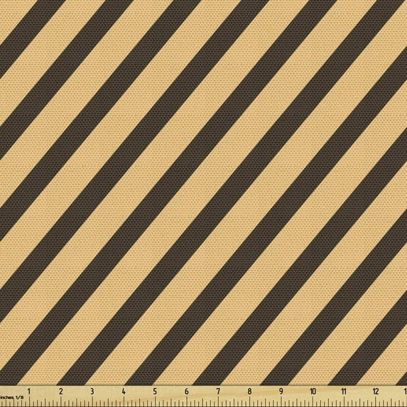 Vintage Upholstery Fabric by the Yard, Brown Toned Diagonal Lines Stripes Modern Geometrical Image Art Print, Decorative Fabric for DIY and Home Accents, 1 Yard, Sand Brown Chocolate by Ambesonne