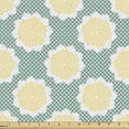 thumbnail image 1 of Vintage Upholstery Fabric by the Yard, Damask with Lace Look Floral Motif on Polka Dots, Decorative Fabric for DIY and Home Accents, Sea Blue Pastel Yellow by Ambesonne, 1 of 5