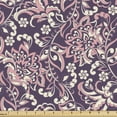 thumbnail image 1 of Ambesonne Vintage Fabric by the Yard Upholstery, Damask Inspired Floral Form, 1 Yard, Eggplant Coral Beige, 1 of 5