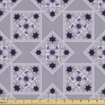 thumbnail image 1 of Vintage Upholstery Fabric by the Yard, Ornamental Swirls and Stars in Rhombuses Pastel Colored Illustration, Decorative Fabric for DIY and Home Accents, Lilac Purple Dark Purple by Ambesonne, 1 of 5