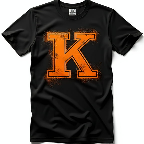 Vintage Urban Black T-Shirt with Bold K Design Soft & Comfortable