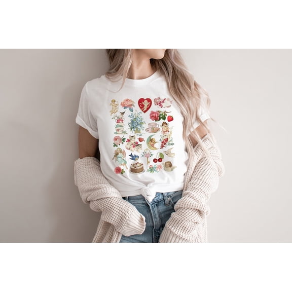 Vintage V-Day T-Shirt Lover Shirt WHITE Unisex S-5XL Hot Trending Shirt, Vintage Birthday Gift