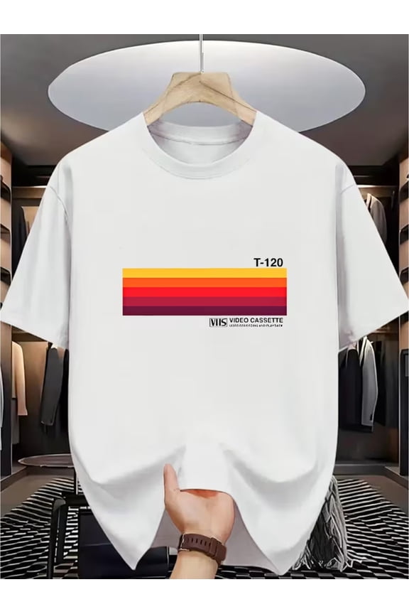 Vintage VHS Tape T-Shirt - Retro VHS Cassette Design with Iconic Print, Round Neck Short Sleeve Summer Tee for 80 & Movie Lovers, Machine Washable Casual Top