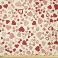 thumbnail image 1 of Vintage Valentine Fabric by The Yard, Romantic Beauty Repetitive Pattern with Irregular Hearts, Stretch Knit Fabric for Clothing Sewing and Arts Crafts, 1 Yard, Cream Vermilion, by Ambesonne, 1 of 1