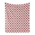 thumbnail image 1 of Vintage Valentine Soft Flannel Fleece Blanket, Monochrome Romantic Simple Design of Continuous Classic Hearts, Cozy Plush for Indoor and Outdoor Use, 60" x 80", Vermilion Off White, by Ambesonne, 1 of 5