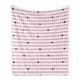 thumbnail image 1 of Vintage Valentine Soft Flannel Fleece Throw Blanket, Horizontal Order Pattern Bicolour Hearts Symmetry, Cozy Plush for Indoor and Outdoor Use, 50" x 60", Charcoal Grey Pink, by Ambesonne, 1 of 5