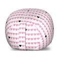thumbnail image 1 of Vintage Valentine Storage Toy Bag Chair, Horizontal Order Pattern Bicolour Hearts Symmetry, Stuffed Animal Organizer Washable Bag, Large Size, Charcoal Grey Pink, by Ambesonne, 1 of 3