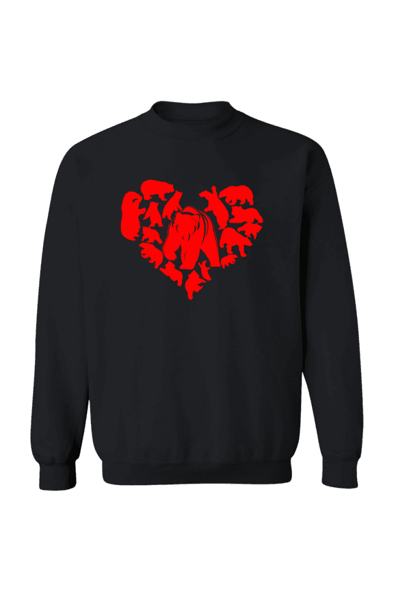 Vintage Valentines Day Shirt Bear Valentine Heart For Animal Lovers Crewneck Pullover Sweatshirt