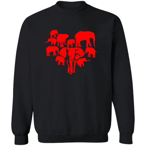 Vintage Valentines Day Shirt Elephant Valentine Heart For Animal Lovers Crewneck Pullover Sweatshirt