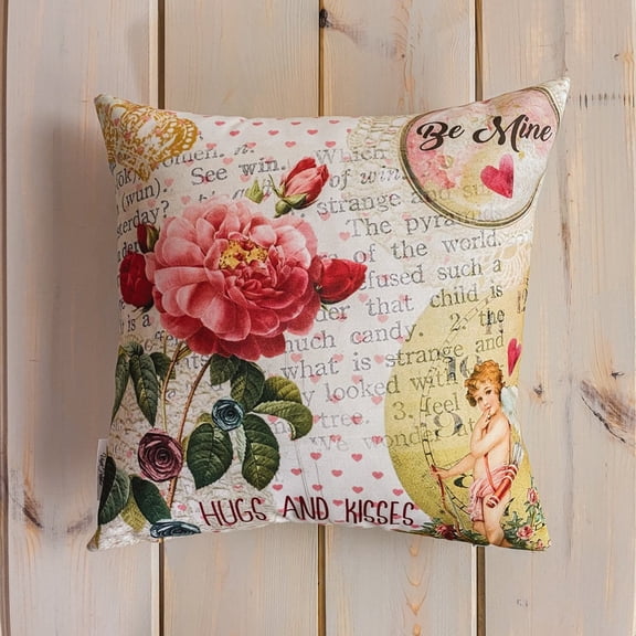 Vintage Valentines Flower | Pillow Cover | Love You More | Throw Pillow | Love is Love | I Love You | Personalized Gift | Valentine Decor