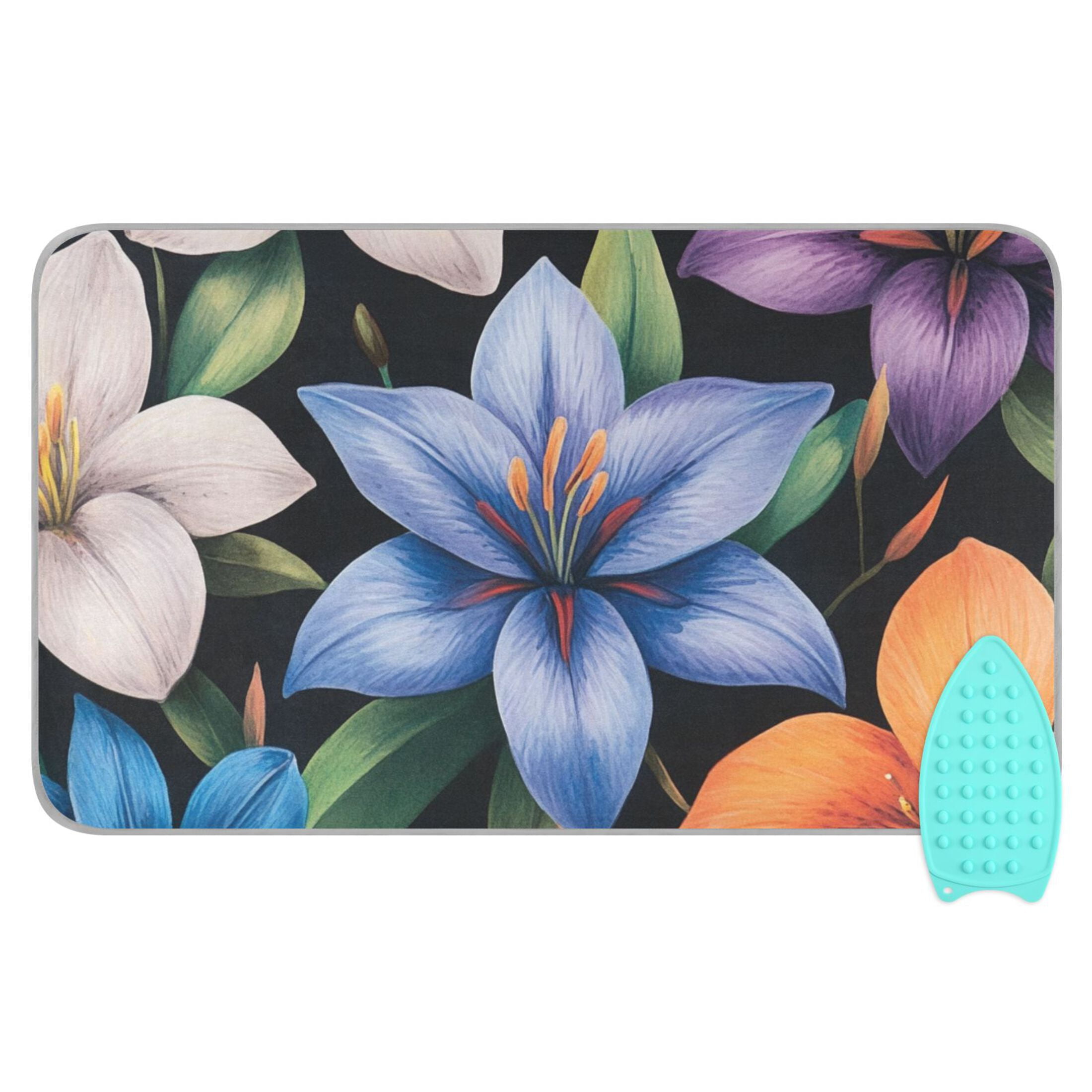 Vintage Various Flowers Ironing Mat Blanket for Table Top Travel Portable Ironing Board Pad 47.2x27.6 Inch