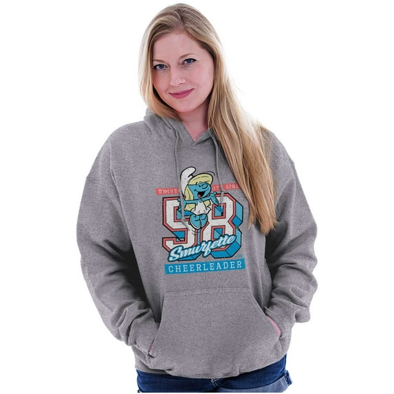 Vintage Varsity Cheerleader Smurfette Women Plus Size Hoodie Brisco Brands 4X