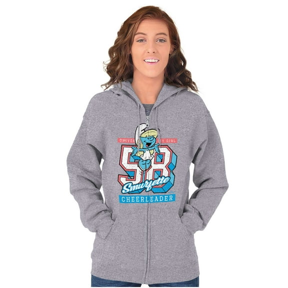 Vintage Varsity Cheerleader Smurfette Zip Hoodie Sweatshirt Women Brisco Brands S