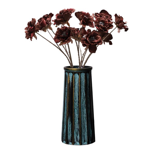Vintage Vase, 10 Inches Antique Glass Vase Rustic European Unique Chic Style for Tabletop, Kitchen, Office, Living Room Decoration