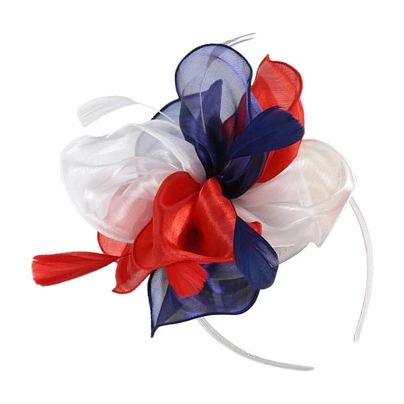 Vintage Veil Fascinator Hair Clip Headband for Women, Tea Party Wedding Guest Hair Accessory, Retro Cocktail Bridal Shower Hairpiece, 1pc - Dark Blue