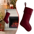 thumbnail image 1 of Vintage Velvet Christmas Stocking,Burgundy Xmas Stocking,Sock Christmas Hanging Decoration,14.17"Large Thick Soft Velvet Hanging,Fireplace Candy Gift Family New Year Holiday Party Ornament 1Pc, 1 of 3