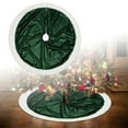 thumbnail image 1 of Vintage Velvet Christmas Tree Skirt 35.5 Inch - Green Print Plush Faux Fur Xmas Tree Mat for Holiday Parties, Home Decor, and Festive Celebrations, 1 of 8