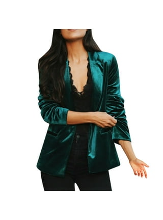 Dark green velvet jacket ladies best sale