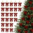 thumbnail image 1 of Taicans Vintage Velvet Ribbon Bows 24pcs Burgundy 3in Christmas Tree Decorations,Wreath Bows for Gift Wrap,Party Crafts,Snack Bags & Home Decoration,Reusable Holiday Bow Topper, 1 of 7