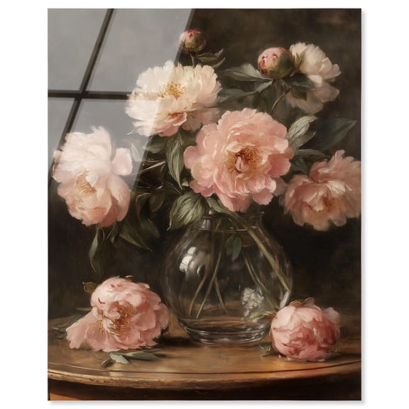 Vintage Velvet Vase Acrylic Vintage Wall Decor by Art Remedy, Ready to Hang, 16 x 20