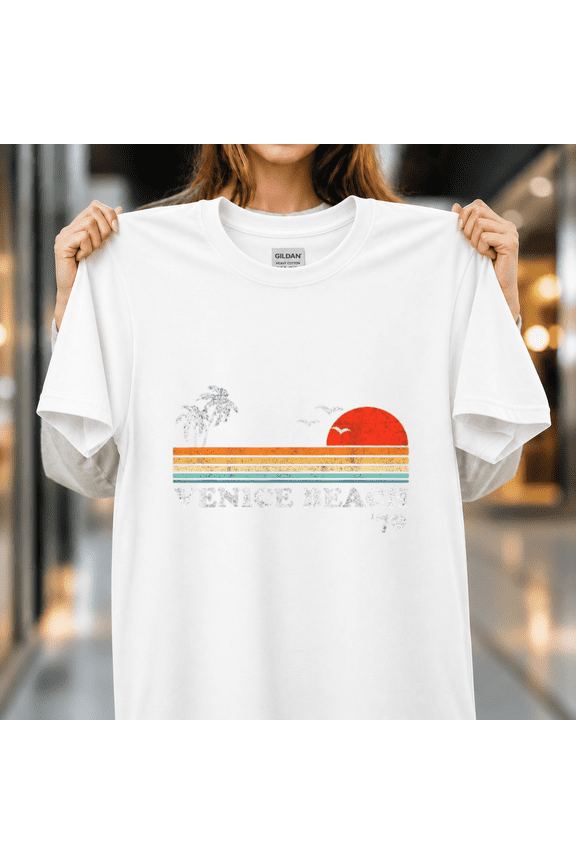 Vintage Venice Beach California Retro Sunset Surf 70s Gift Unisex T-Shirt, S - 5XL