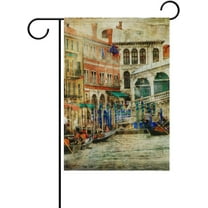 Vintage Venice Italy Painting Decorative House Flag 28 x 40 inch Double Sided Yard Flag
