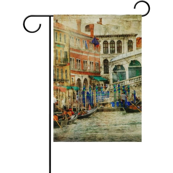 Vintage Venice Italy Painting Decorative House Flag 28 x 40 inch Double Sided Yard Flag