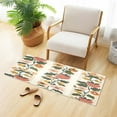 thumbnail image 1 of Vintage Vertical Stripes Strawberries Florals Leaves Plush Carpet Non Slip Runner Rug Absorbent Bath Mat 39" x 20", 1 of 8