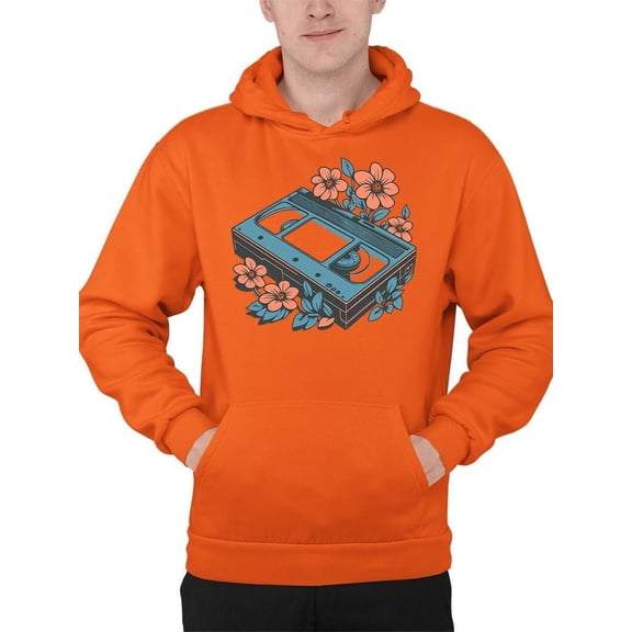 Vintage Vhs Floral Graphic Tee Hoodie Men's