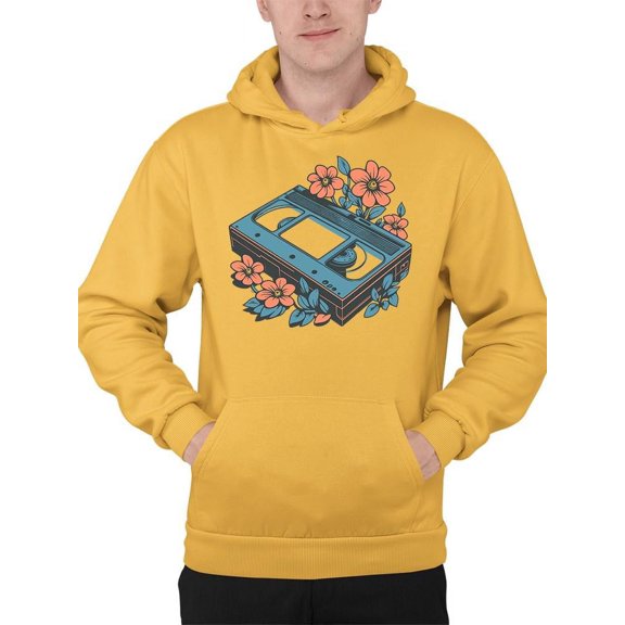 Vintage Vhs Floral Graphic Tee Hoodie Men's