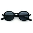 thumbnail image 1 of Vintage Vibe Hipster Fashion Round Plastic Horn Rim Sunglasses All Black, 1 of 8