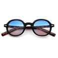 thumbnail image 1 of Vintage Vibe Hipster Fashion Round Plastic Horn Rim Sunglasses Black Tortoise - Blue Burgundy, 1 of 8