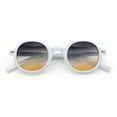 thumbnail image 1 of Vintage Vibe Hipster Fashion Round Plastic Horn Rim Sunglasses White - Black Orange, 1 of 1