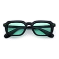 thumbnail image 1 of Vintage Vibe Narrow Rectangle Hipster Hustler Fashion Sunglasses Matte Black - Green, 1 of 8