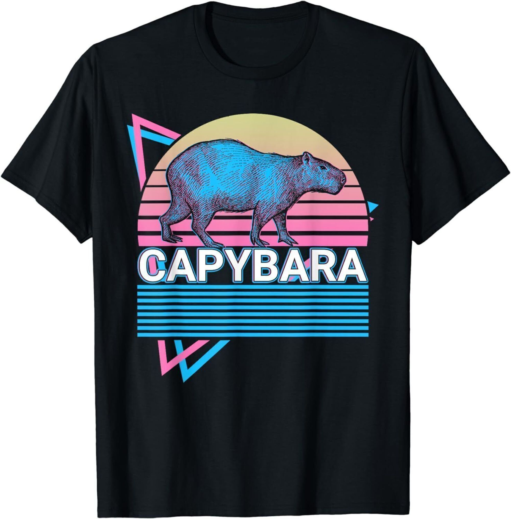 Vintage Vibes: Capybara Retro T-Shirt - A Nostalgic Twist on Casual ...