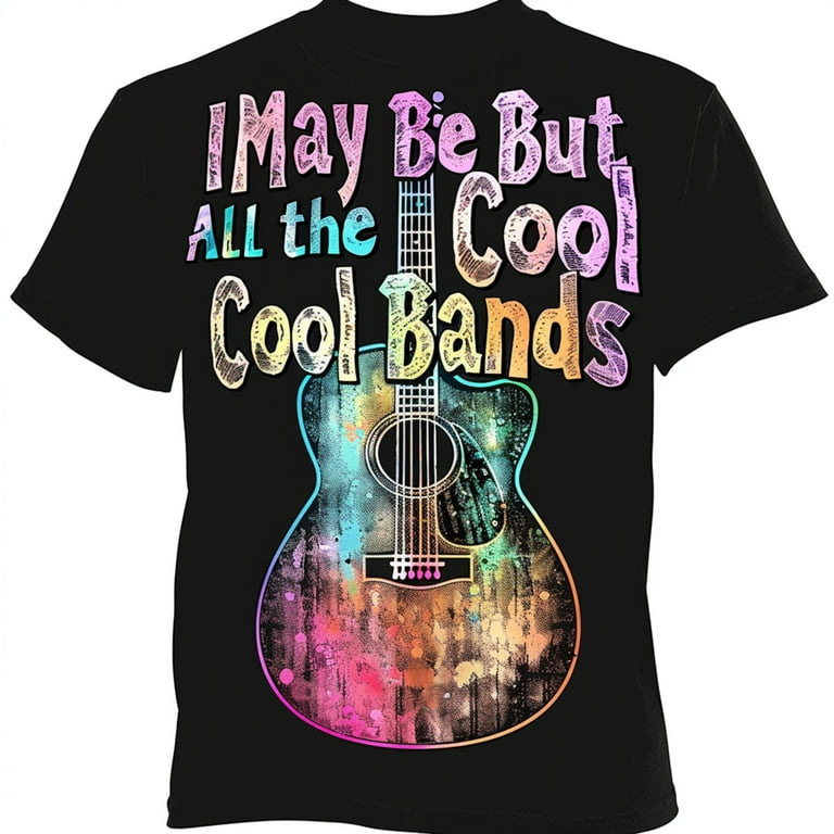 Acoustic Guitar T-Shirt Cool Graphic Musician Guitar Tee Acoustic Guitar T-Shirt Cool Graphic Musician Guitar Tee