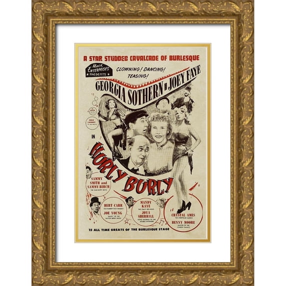 Vintage Vices 11x14 Gold Ornate Wood Framed with Double Matting Museum Art Print Titled - Vintage Vices: Hurly Burly