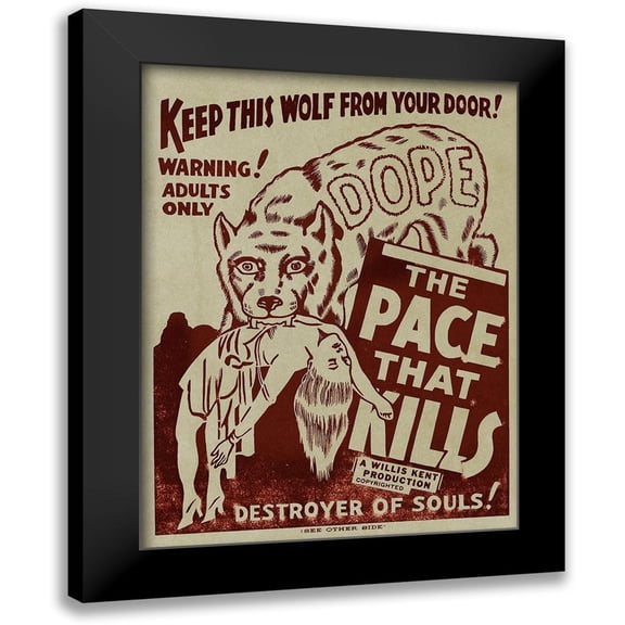 Vintage Vices 12x14 Black Modern Framed Museum Art Print Titled - Vintage Vices: Dope: The Pace That Kills