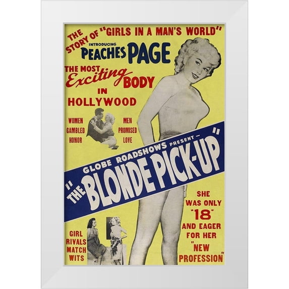 Vintage Vices 13x18 White Modern Wood Framed Museum Art Print Titled - Vintage Vices: Blonde Pick-Up