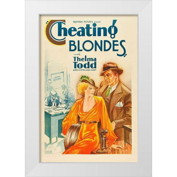 Vintage Vices 13x18 White Modern Wood Framed Museum Art Print Titled - Vintage Vices: Cheating Blondes