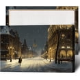 thumbnail image 1 of Vintage Victorian City Winter Scene Art Poster TV Classic Snow Scene Oil Painting Style Wall Decor Art Decoration, 1 of 8