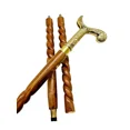thumbnail image 1 of Vintage Victorian Head Brass Wooden Walking Stick Cane - Elegant Gift for Men & Women, 1 of 4
