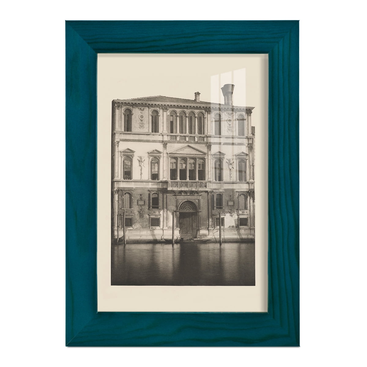 Vintage Views of Venice I - Framed Print w/glass - Ocean Blue