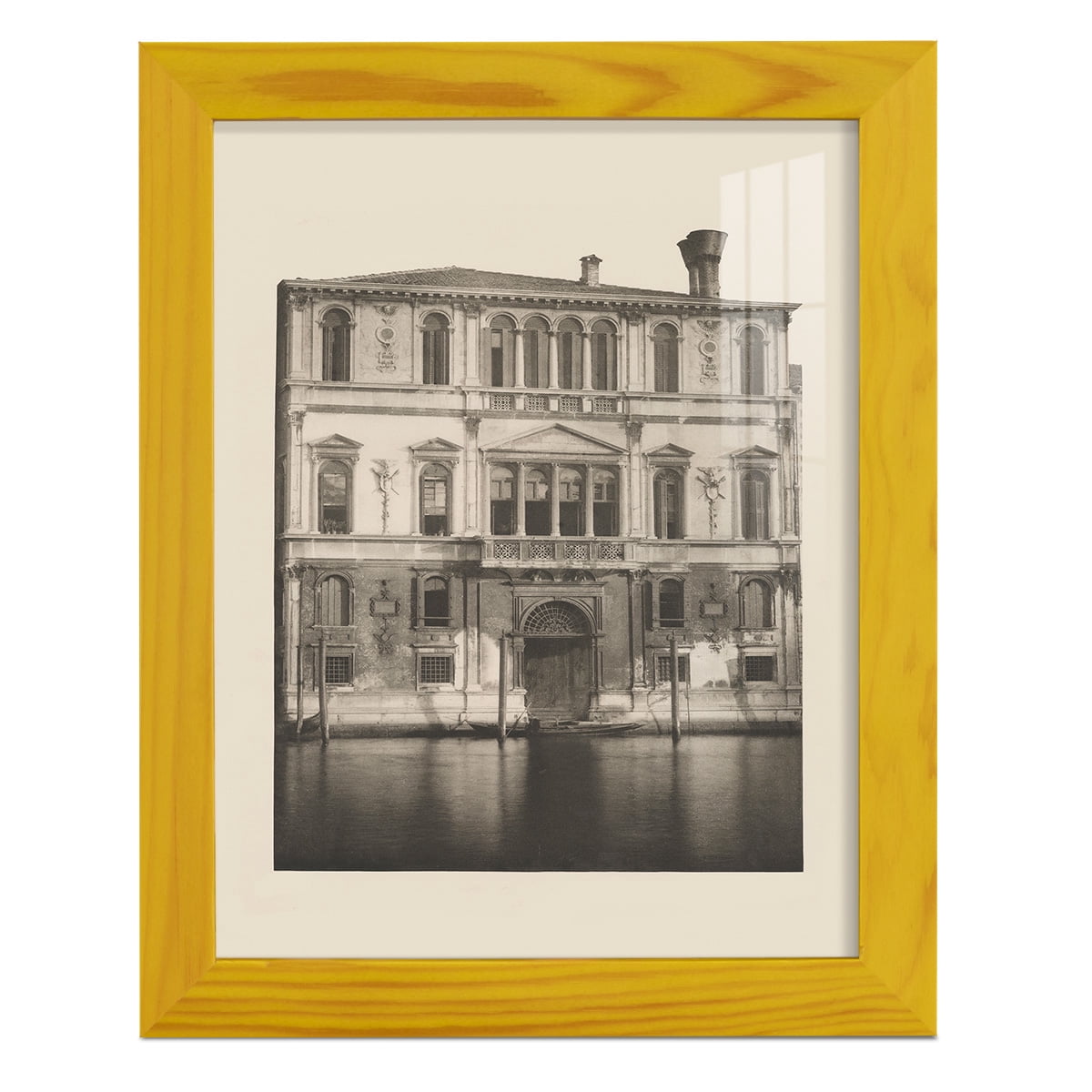 Vintage Views of Venice I - Framed Print w/glass - Sunflower Yellow