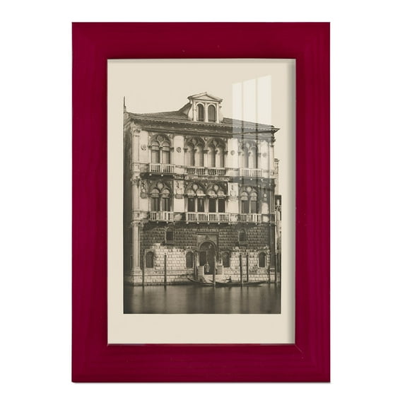 Vintage Views of Venice II - Framed Print w/glass - Cherry Red