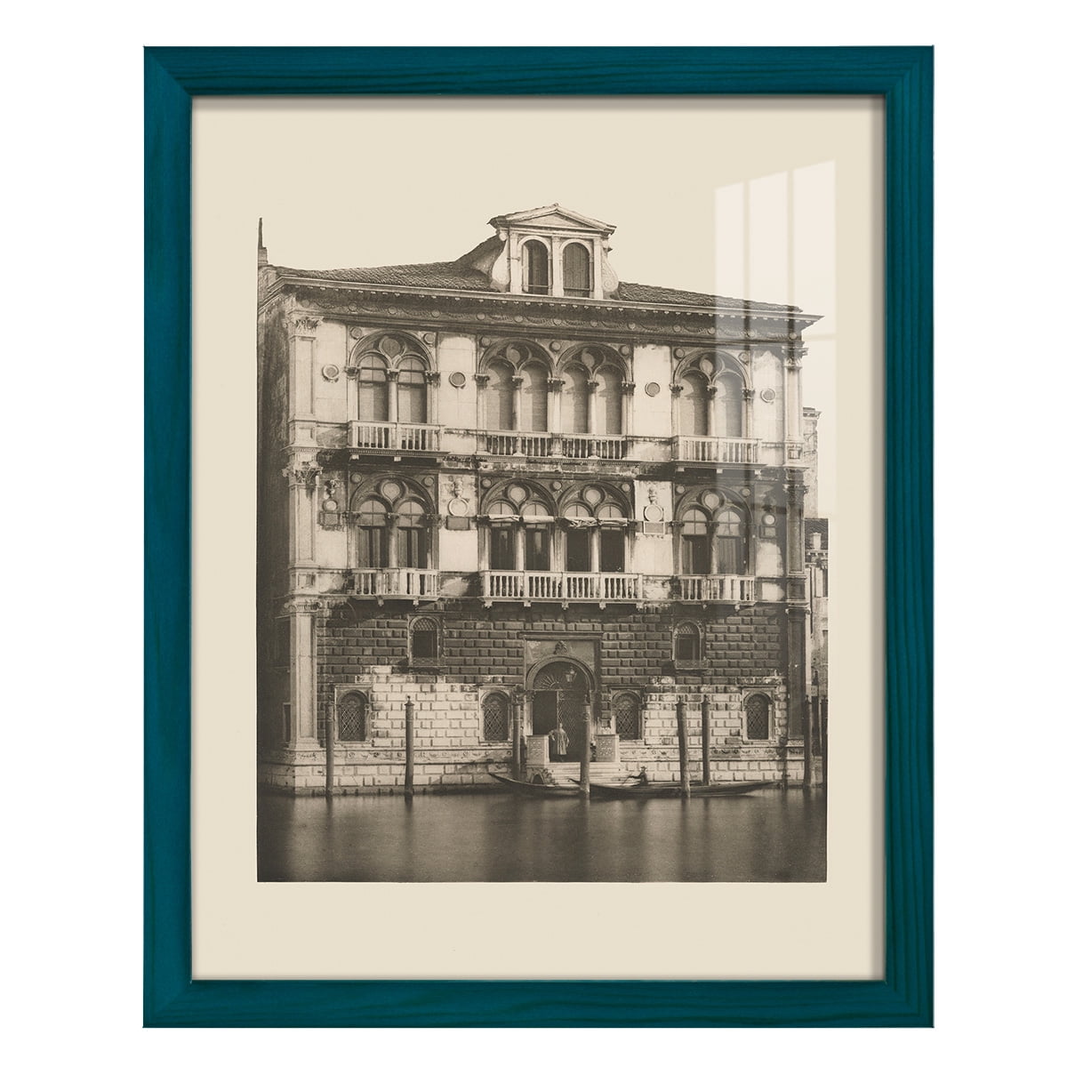 Vintage Views of Venice II - Framed Print w/glass - Ocean Blue